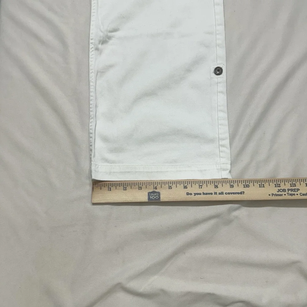 Liz Claiborne New York Womens White Stretch Cargo Pants / Utility‎ Pants Size 14